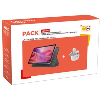 Lenovo Tablet Pack Tab 10.1" 64 Gb Lunar Grey + Beschermhoes Grijs + Lenovo Draadloze In-ear Hoofdtelefoon E310 Wit Lenovo Tablet Pack Tab 10.1" 64 Gb Lunar Grey + Beschermhoes Grijs + Lenovo Draadloze In-ear Hoofdtelefoon E310 Wit