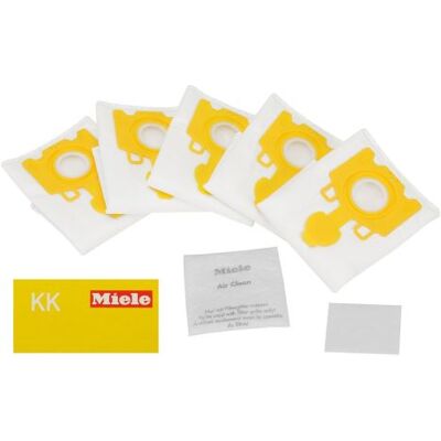 Miele Set 5 stofzuigerzakken + 2 KK HyClean filters Wit en geel Miele Set 5 stofzuigerzakken + 2 KK HyClean filters Wit en geel