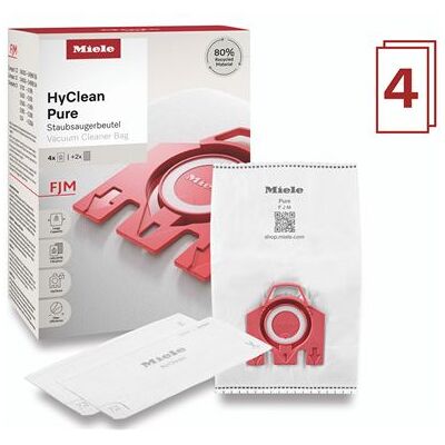 Set 4 Miele HyClean Pure FJM stofzuigerzakken Rood Set 4 Miele HyClean Pure FJM stofzuigerzakken Rood