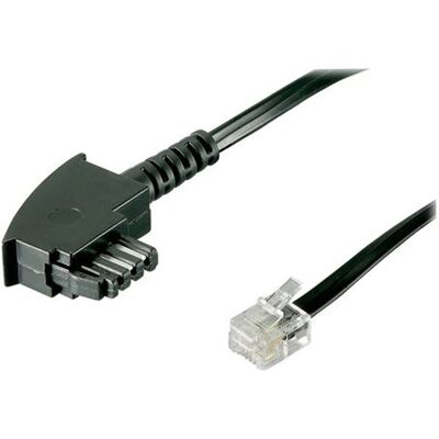goobay - Telefoonkabel - TAE-F (M) naar RJ-11/RJ-14 (M) - 3 m - vlak - zwart goobay - Telefoonkabel - TAE-F (M) naar RJ-11/RJ-14 (M) - 3 m - vlak - zwart