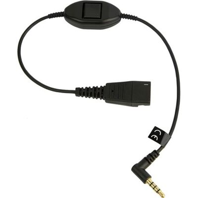 Jabra - Kabel voor telefoonhoorn - Quick Disconnect male naar mini-phone stereo 3.5 mm male - 30 cm Jabra - Kabel voor telefoonhoorn - Quick Disconnect male naar mini-phone stereo 3.5 mm male - 30 cm