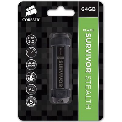 Corsair Flash Survivor Stealth - USB-flashstation - 64 GB Corsair Flash Survivor Stealth - USB-flashstation - 64 GB