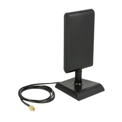 Delock WLAN RP-SMA - Antenne - Wi-Fi, Bluetooth - 6 dBi (voor 2,4 GHz - 2,5 GHz), 9 dBi (for 5.15 - 5.875 GHz) - directioneel - zwart Delock WLAN RP-SMA - Antenne - Wi-Fi, Bluetooth - 6 dBi (voor 2,4 GHz - 2,5 GHz), 9 dBi (for 5.15 - 5.875 GHz) - directioneel - zwart