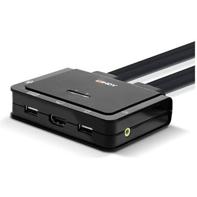 Lindy 2 Port HDMI 2.0, USB 2.0 & Audio Cable KVM Switch - KVM / audioschakelaar - 2 x KVM / audio - 1 lokale gebruiker - desktop Lindy 2 Port HDMI 2.0, USB 2.0 & Audio Cable KVM Switch - KVM / audioschakelaar - 2 x KVM / audio - 1 lokale gebruiker - desktop
