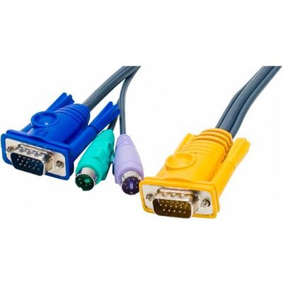 Aten technology ATEN 2L-5202P - Toetsenbord / video / muis (TVM) kabel - 15-pins SPHD (M) naar PS/2, HD-15 (VGA) (M) - 1.8 m - voor KVM on the NET CS1708i, CS1716i; Maxiport ACS1208A, ACS1216A; Slideaway ACS1216AL Aten technology ATEN 2L-5202P - Toetsenbord / video / muis (TVM) kabel - 15-pins SPHD (M) naar PS/2, HD-15 (VGA) (M) - 1.8 m - voor KVM on the NET CS1708i, CS1716i; Maxiport ACS1208A, ACS1216A; Slideaway ACS1216AL