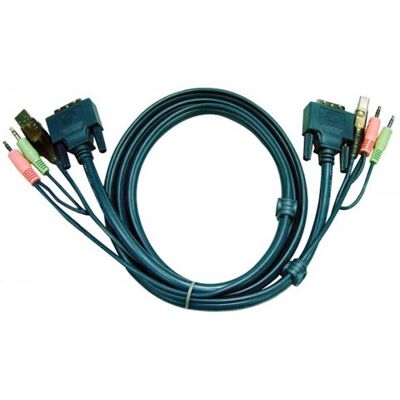Aten technology ATEN 2L-7D03U - Video/USB/audiokabel - USB, mini-phone stereo 3.5 mm, DVI-I (M) naar mini-phone stereo 3.5 mm, USB type B, DVI-I (M) - 3 m Aten technology ATEN 2L-7D03U - Video/USB/audiokabel - USB, mini-phone stereo 3.5 mm, DVI-I (M) naar mini-phone stereo 3.5 mm, USB type B, DVI-I (M) - 3 m