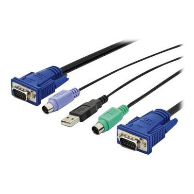 DIGITUS Octopus - Toetsenbord / video / muis (TVM) kabel - USB, PS/2, HD-15 (VGA) (M) naar HD-15 (VGA) (M) - 1.8 m - zwart DIGITUS Octopus - Toetsenbord / video / muis (TVM) kabel - USB, PS/2, HD-15 (VGA) (M) naar HD-15 (VGA) (M) - 1.8 m - zwart