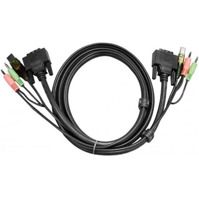 Aten technology ATEN 2L-7D03UI - Video/USB/audiokabel - USB, mini-phone stereo 3.5 mm, DVI-D (M) naar mini-phone stereo 3.5 mm, USB type B, DVI-D (M) - 3 m - voor ATEN CS1768 Aten technology ATEN 2L-7D03UI - Video/USB/audiokabel - USB, mini-phone stereo 3.5 mm, DVI-D (M) naar mini-phone stereo 3.5 mm, USB type B, DVI-D (M) - 3 m - voor ATEN CS1768