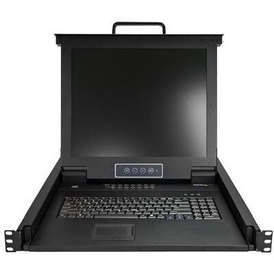 StarTech.com 16 port KVM Rack Console met 1,8m Lange Kabels, Geïntegreerde KVM Switch met 17" LCD Scherm, Universele 1U LCD KVM Console, OSD KVM, 50000 MTBF, USB + VGA support, QWERTY (RKCONS1716K) - KVM-console met KVM-schakelaar - 16 poorten - PS/2, US StarTech.com 16 port KVM Rack Console met 1,8m Lange Kabels, Geïntegreerde KVM Switch met 17" LCD Scherm, Universele 1U LCD KVM Console, OSD KVM, 50000 MTBF, USB + VGA support, QWERTY (RKCONS1716K) - KVM-console met KVM-schakelaar - 16 poorten - PS/2, US