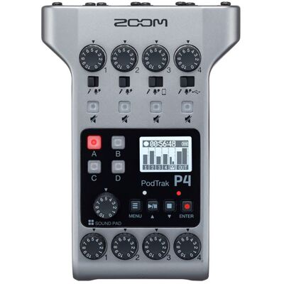 Zoom Recorder PodTrak P4 Podcast Grijs en Zwart Zoom Recorder PodTrak P4 Podcast Grijs en Zwart