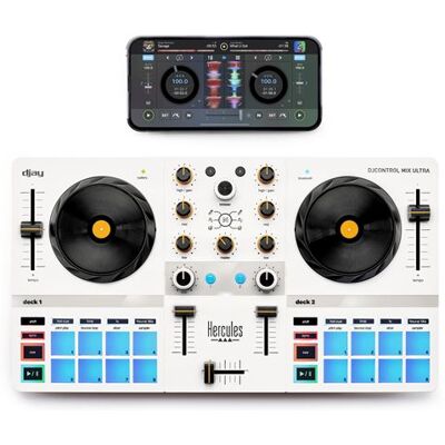 Hercules Mobiele DJ-controller Mix Ultra voor iOS- en Android-smartphones Wit Hercules Mobiele DJ-controller Mix Ultra voor iOS- en Android-smartphones Wit