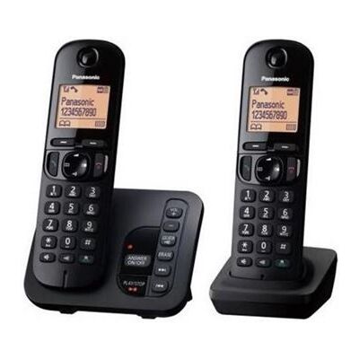 Panasonic KX-TGC222 - Snoerloze telefoon - antwoordsysteem met nummerherkenning/wachtstand - DECT\GAP - 3-weg geschikt voor oproepen - zwart + extra handset Panasonic KX-TGC222 - Snoerloze telefoon - antwoordsysteem met nummerherkenning/wachtstand - DECT\GAP - 3-weg geschikt voor oproepen - zwart + extra handset