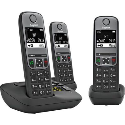 Gigaset Draadloze Telefoon A705a Trio Zwart Gigaset Draadloze Telefoon A705a Trio Zwart