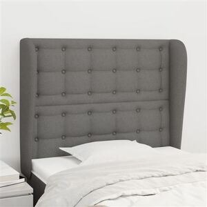 vidaXL Tête de Lit avec Oreilles Meuble de Chambre à Coucher Accessoire de Lit Simple Tête de Cadre de Lit Intérieur Gris Foncé 93x23x118/128 cm Tissu vidaXL Tête de Lit avec Oreilles Meuble de Chambre à Coucher Accessoire de Lit Simple Tête de Cadre de Lit Intérieur Gris Foncé 93x23x118/128 cm Tissu
