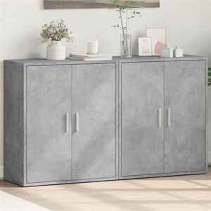 vidaXL Dressoirs 2 st 60x31x70 cm bewerkt hout betongrijs3276542 vidaXL Dressoirs 2 st 60x31x70 cm bewerkt hout betongrijs3276542
