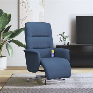 vidaXL Massagestoel verstelbaar met voetensteun stof blauw356580 vidaXL Massagestoel verstelbaar met voetensteun stof blauw356580