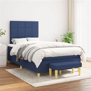 vidaXL Sommier à Lattes de Lit avec Matelas, Lit Rembourré, Lit Double, Lit Adulte de Chambre à Coucher Intérieur, Moderne, Bleu 120x200 cm Tissu vidaXL Sommier à Lattes de Lit avec Matelas, Lit Rembourré, Lit Double, Lit Adulte de Chambre à Coucher Intérieur, Moderne, Bleu 120x200 cm Tissu