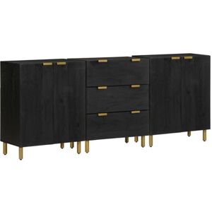 vidaXL 3-delige Dressoirs bewerkt hout zwart3309993 vidaXL 3-delige Dressoirs bewerkt hout zwart3309993