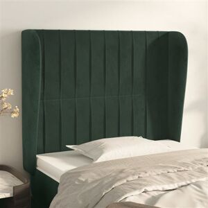 vidaXL Tête de Lit avec Oreilles Meuble de Chambre à Coucher Accessoire de Lit Simple Tête de Cadre de Lit Vert Foncé 103x23x118/128 cm Velours vidaXL Tête de Lit avec Oreilles Meuble de Chambre à Coucher Accessoire de Lit Simple Tête de Cadre de Lit Vert Foncé 103x23x118/128 cm Velours