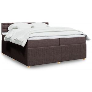 vidaXL Sommier à lattes de lit avec matelas Marron foncé 200x200 cm vidaXL Sommier à lattes de lit avec matelas Marron foncé 200x200 cm
