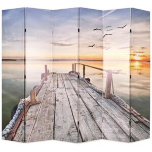 vidaXL Cloison de Séparation Pliable 228x170 cm Lac Ecran Séparation Paravent 245884 vidaXL Cloison de Séparation Pliable 228x170 cm Lac Ecran Séparation Paravent 245884