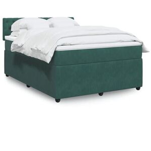 vidaXL Sommier à lattes de lit et matelas Vert foncé 160x200cm Velours vidaXL Sommier à lattes de lit et matelas Vert foncé 160x200cm Velours