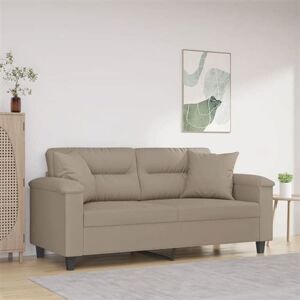 vidaXL Tweezitsbank met kussens 140 cm microvezelstof taupe3200971 vidaXL Tweezitsbank met kussens 140 cm microvezelstof taupe3200971