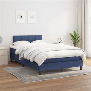 vidaXL Sommier à Lattes de Lit avec Matelas, Lit Rembourré, Lit Double, Lit Adulte de Chambre à Coucher Intérieur, Moderne, Bleu 120x200 cm Tissu vidaXL Sommier à Lattes de Lit avec Matelas, Lit Rembourré, Lit Double, Lit Adulte de Chambre à Coucher Intérieur, Moderne, Bleu 120x200 cm Tissu