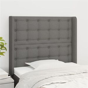 vidaXL Tête de Lit avec Oreilles Meuble de Chambre à Coucher Accessoire de Lit Simple Tête de Cadre de Lit Intérieur Gris Foncé 83x16x118/128 cm Tissu vidaXL Tête de Lit avec Oreilles Meuble de Chambre à Coucher Accessoire de Lit Simple Tête de Cadre de Lit Intérieur Gris Foncé 83x16x118/128 cm Tissu