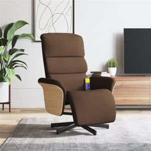 vidaXL Massagestoel verstelbaar met voetensteun stof bruin356616 vidaXL Massagestoel verstelbaar met voetensteun stof bruin356616