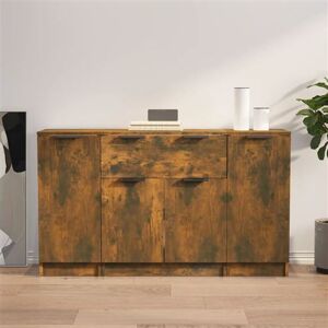 vidaXL Buffet 3 pcs, Meubles de Rangement avec Tiroir et Compartiment, Armoires de Rangement, Buffets de Salon Salle de Séjour, Moderne, Chêne Fumé Bois d'Ingénierie vidaXL Buffet 3 pcs, Meubles de Rangement avec Tiroir et Compartiment, Armoires de Rangement, Buffets de Salon Salle de Séjour, Moderne, Chêne Fumé Bois d'Ingénierie