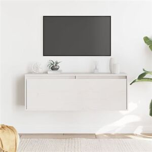 vidaXL Armoire Murale Armoire Flottante Suspendue Meuble de Rangement Salon Salle de Séjour Intérieur Blanc 100x30x35 cm Bois de Pin Massif vidaXL Armoire Murale Armoire Flottante Suspendue Meuble de Rangement Salon Salle de Séjour Intérieur Blanc 100x30x35 cm Bois de Pin Massif