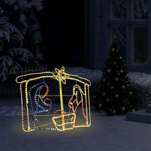 vidaXL Décoration de la Crèche de Noël Ornement Lumineux d'Extérieur Décoration de Jardin Arrière-cour Salon Intérieur 240 LED 116x41x87 cm vidaXL Décoration de la Crèche de Noël Ornement Lumineux d'Extérieur Décoration de Jardin Arrière-cour Salon Intérieur 240 LED 116x41x87 cm