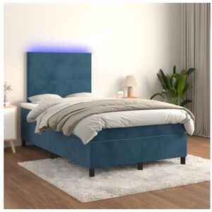 vidaXL Sommier à Lattes de Lit avec Matelas LED, Lit Rembourré, Lit Double, Lit Adulte de Chambre à Coucher Intérieur, Moderne, Bleu Foncé 120x200 cm vidaXL Sommier à Lattes de Lit avec Matelas LED, Lit Rembourré, Lit Double, Lit Adulte de Chambre à Coucher Intérieur, Moderne, Bleu Foncé 120x200 cm