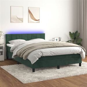vidaXL Sommier à Lattes de Lit avec Matelas et LED, Lit Rembourré, Lit Double, Lit Adulte de Chambre à Coucher Intérieur, Moderne, Vert Foncé 140x190 cm vidaXL Sommier à Lattes de Lit avec Matelas et LED, Lit Rembourré, Lit Double, Lit Adulte de Chambre à Coucher Intérieur, Moderne, Vert Foncé 140x190 cm