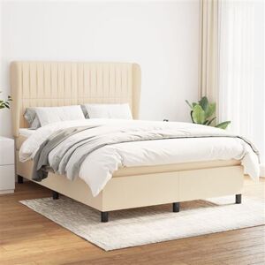 vidaXL Sommier à Lattes de Lit avec Matelas, Lit Rembourré, Lit Double, Lit Adulte de Chambre à Coucher Intérieur, Moderne, Crème 140x200 cm Tissu vidaXL Sommier à Lattes de Lit avec Matelas, Lit Rembourré, Lit Double, Lit Adulte de Chambre à Coucher Intérieur, Moderne, Crème 140x200 cm Tissu