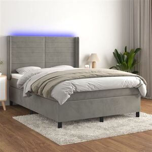 vidaXL Sommier à Lattes de Lit avec Matelas et LED, Lit Rembourré, Lit Double, Lit Adulte de Chambre à Coucher Intérieur, Moderne, Gris Clair 140x200 cm vidaXL Sommier à Lattes de Lit avec Matelas et LED, Lit Rembourré, Lit Double, Lit Adulte de Chambre à Coucher Intérieur, Moderne, Gris Clair 140x200 cm