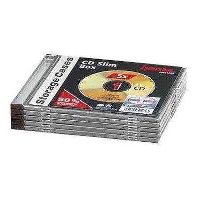 Hama - Slim jewel case om CD in te bergen -capaciteit: 1 CD - transparant zwart (pak van 5) Hama - Slim jewel case om CD in te bergen -capaciteit: 1 CD - transparant zwart (pak van 5)