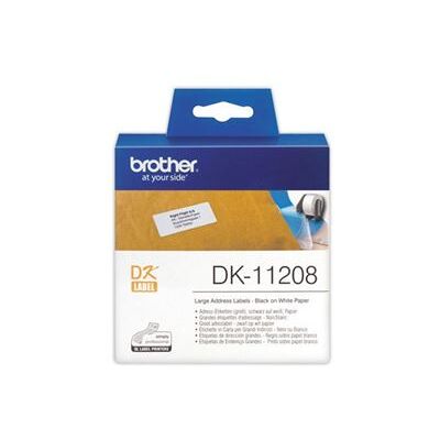 Brother DK-11208 - Zwart op wit - 400 adresetiketten - voor Brother QL-1050, QL-500, QL-550, QL-560, QL-570, QL-650, QL-710, QL-720, QL-820 Brother DK-11208 - Zwart op wit - 400 adresetiketten - voor Brother QL-1050, QL-500, QL-550, QL-560, QL-570, QL-650, QL-710, QL-720, QL-820