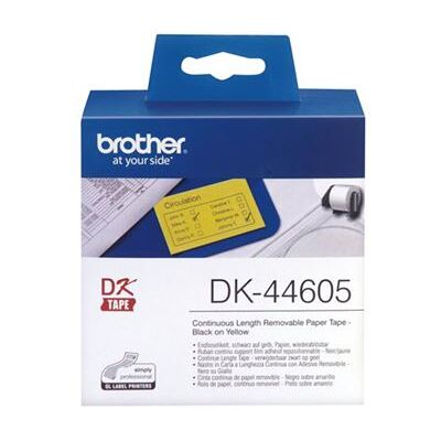 Brother DK44605 - Verwijderbare kleeflaag - geel - Rol (6,2 cm x 30,5 m) 1 rol(len) etiketten - voor Brother QL-1050, QL-500, QL-550, QL-560, QL-570, QL-650, QL-710, QL-720 Brother DK44605 - Verwijderbare kleeflaag - geel - Rol (6,2 cm x 30,5 m) 1 rol(len) etiketten - voor Brother QL-1050, QL-500, QL-550, QL-560, QL-570, QL-650, QL-710, QL-720