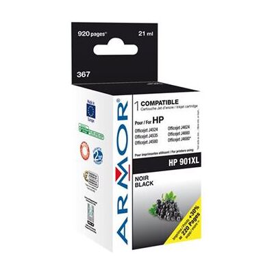Armor K20278 - 21 ml - hoge capaciteit - zwart - compatibel - inktcartridge (alternatief voor: HP 901XL) - voor HP Officejet 4500, 4500 G510, 4575, J4524, J4525, J4535, J4540, J4550, J4580, J4585, J4680 Armor K20278 - 21 ml - hoge capaciteit - zwart - compatibel - inktcartridge (alternatief voor: HP 901XL) - voor HP Officejet 4500, 4500 G510, 4575, J4524, J4525, J4535, J4540, J4550, J4580, J4585, J4680