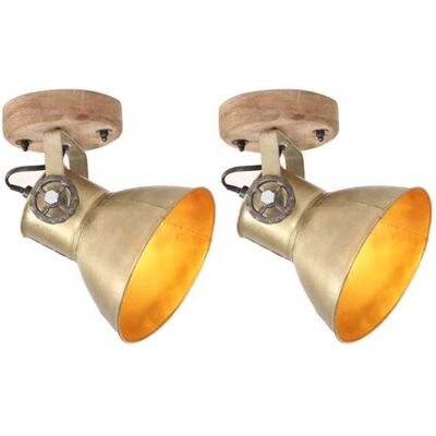 vidaXL 2x Lampe Murale Industrielle Plafonnier Lampe Suspendue Eclairage Luminaire Salon Salle de Séjour Salle à Manger Chambre Laiton 20x25 cm E27 vidaXL 2x Lampe Murale Industrielle Plafonnier Lampe Suspendue Eclairage Luminaire Salon Salle de Séjour Salle à Manger Chambre Laiton 20x25 cm E27