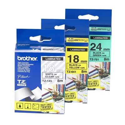 Brother TZ145 - Wit op transparant - Rol (1,8 cm x 8 m) gelamineerde tape - voor P-Touch PT-1650, 18, 1830, 1880, 1950, 1960, 2100, 2110, 2430, 2700, 2710, 3600, 9800 Brother TZ145 - Wit op transparant - Rol (1,8 cm x 8 m) gelamineerde tape - voor P-Touch PT-1650, 18, 1830, 1880, 1950, 1960, 2100, 2110, 2430, 2700, 2710, 3600, 9800