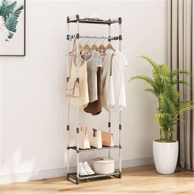 vidaXL Porte-vêtements à 3 Niveaux Etagère à Vêtements Organisateur de Rangement de Placard Chambre à Coucher Argenté 59x29x192 cm Aluminium vidaXL Porte-vêtements à 3 Niveaux Etagère à Vêtements Organisateur de Rangement de Placard Chambre à Coucher Argenté 59x29x192 cm Aluminium