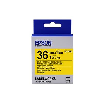 Epson LabelWorks LK-7YB2 - Zwart op geel - Rol (3,6 cm x 1,5 m) 1 rol(len) magnetische labels Epson LabelWorks LK-7YB2 - Zwart op geel - Rol (3,6 cm x 1,5 m) 1 rol(len) magnetische labels