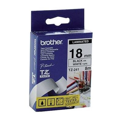 Brother - Zwart op wit - Rol (1,8 cm x 8 m) gelamineerde tape - voor P-Touch PT-18, 1830, 1880, 2030, 2100, 2110, 2430, 2700, 2710, 2730, 3600, 9700, 9800 Brother - Zwart op wit - Rol (1,8 cm x 8 m) gelamineerde tape - voor P-Touch PT-18, 1830, 1880, 2030, 2100, 2110, 2430, 2700, 2710, 2730, 3600, 9700, 9800