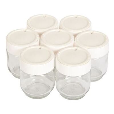 Moulinex Keukenaccessoire A14A03 7 glazen potten met wit deksel en datum voor Yogurta & Yogurteo yoghurtmakers Moulinex Keukenaccessoire A14A03 7 glazen potten met wit deksel en datum voor Yogurta & Yogurteo yoghurtmakers