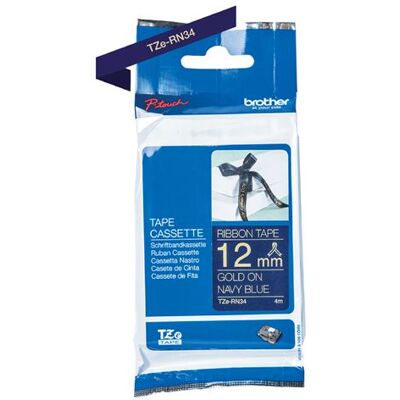Brother Lintcassette TZe-R231 voor P-Touch goud- en marineblauwe etiketteerder Brother Lintcassette TZe-R231 voor P-Touch goud- en marineblauwe etiketteerder