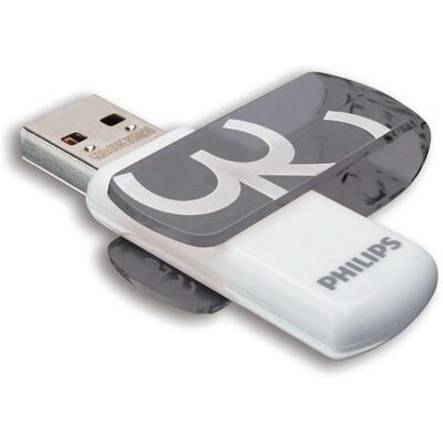 Set van 2 Philips USB 2.0 Flashdrives Vivid 32 GB Grijs en Wit Set van 2 Philips USB 2.0 Flashdrives Vivid 32 GB Grijs en Wit