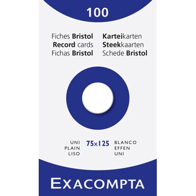 Exacompta ETUI 100 STEEKKAARTEN WIT 75/125 EFFEN Exacompta ETUI 100 STEEKKAARTEN WIT 75/125 EFFEN
